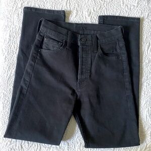 mother denim the tomcat ankle jeans lasting impression black — size 26